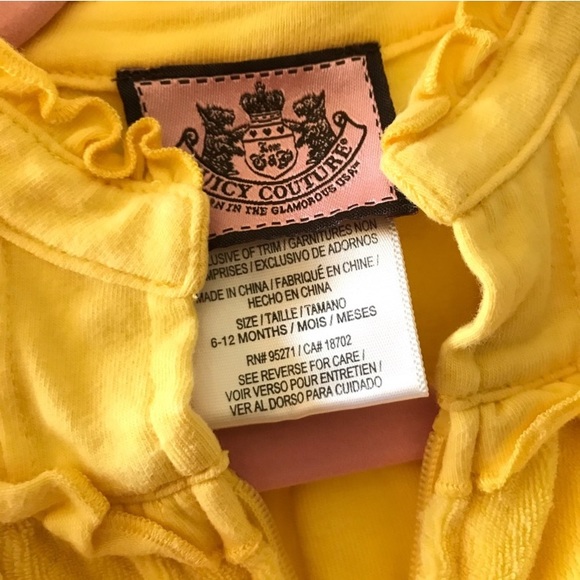 Couture Soft Yellow Terry Baby Romper - Picture 6 of 7